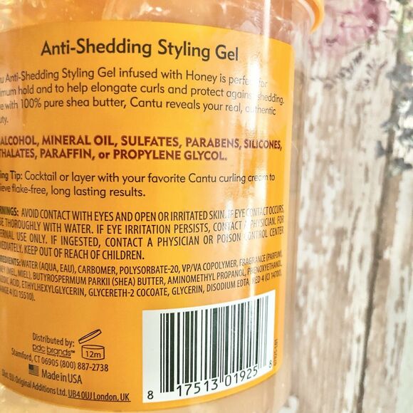 Cantu Shea Butter Maximum Hold Anti-shedding Styling Gel Honey 18.5oz No Crunch - Picture 7 of 7